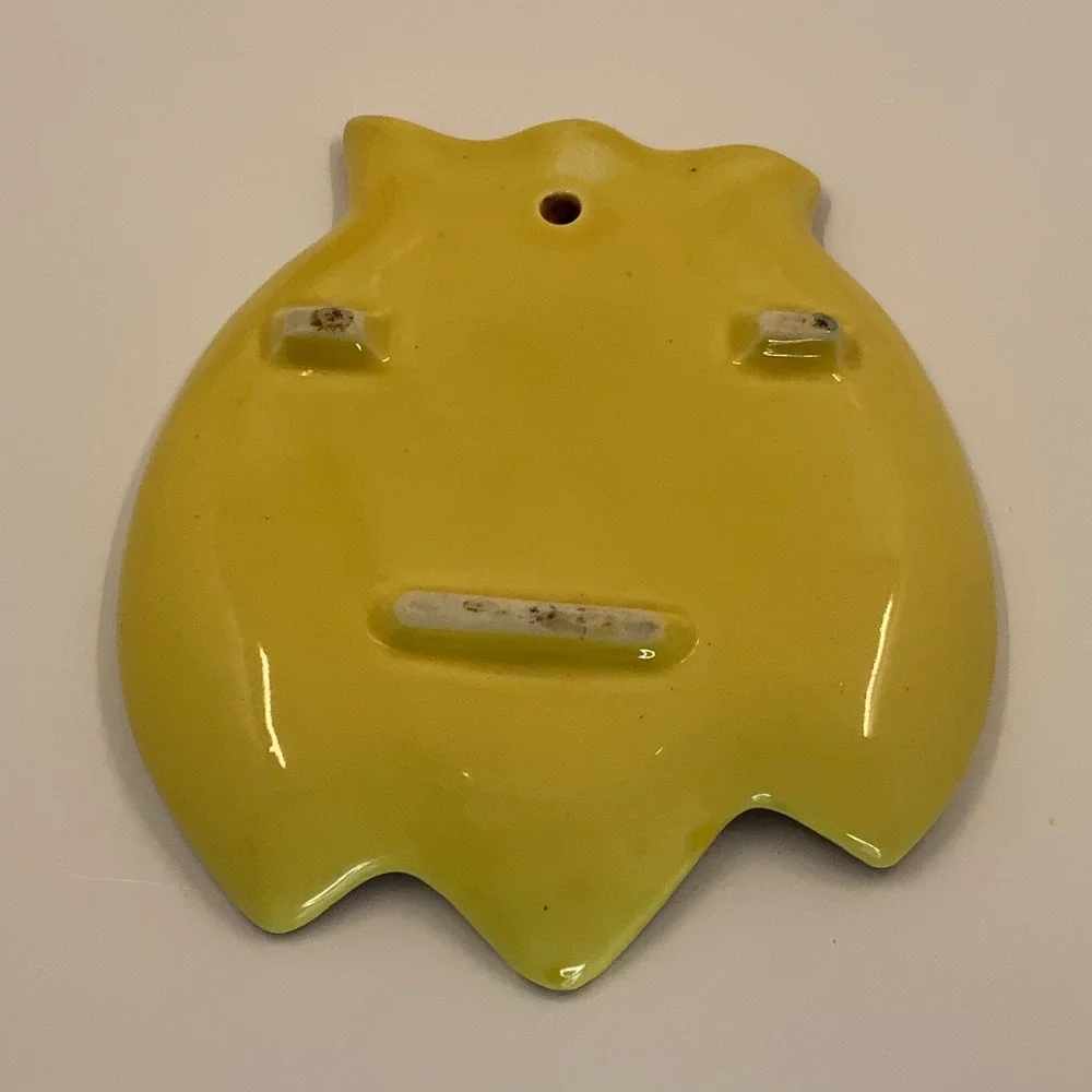 Vintage Banana Bunch Spoon Rest Ceramic Yellow 5.5x5in